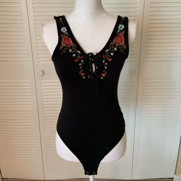 American Eagle Outfitters Tops - 2/$20 American Eagle Lace Up Embroidered Body Suit